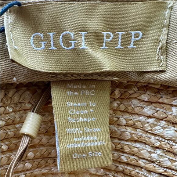 NEW Gigi Pip Isla Wide-Brim Straw Fedora Hat with Suede Band main image 4